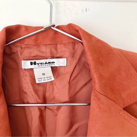 Vintage • Faux Suede Full Zip Blazer in Burnt Orange - Picture 8 of 9
